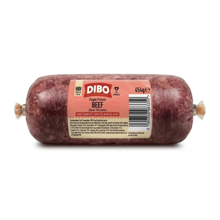 DIBO Single Protein Beef (up to 10% bone) Chubb 454g