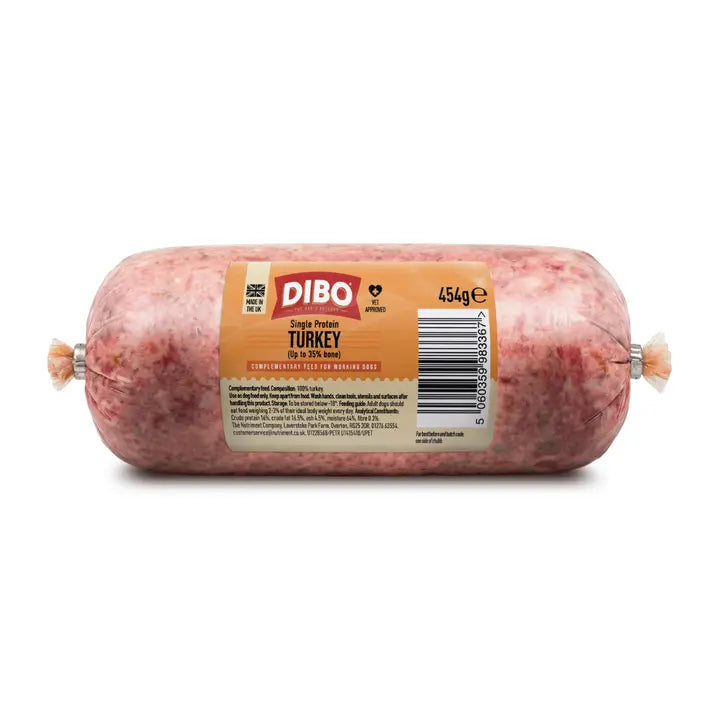 DIBO Single Protein Turkey (up to 35% bone) Chubb 454g