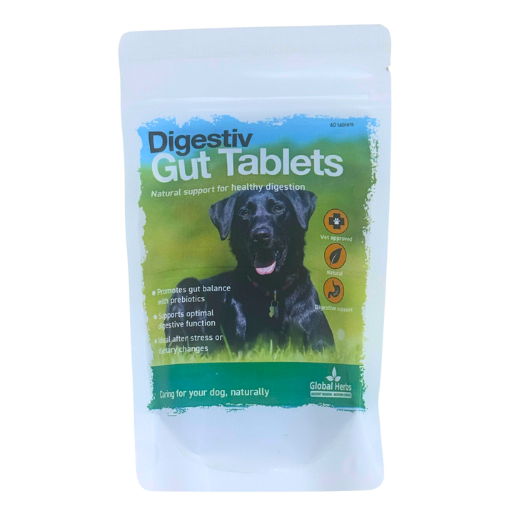 GLOBAL HERBS CANINE DIGESTIV GUT TABLETS - 60 TABLETS