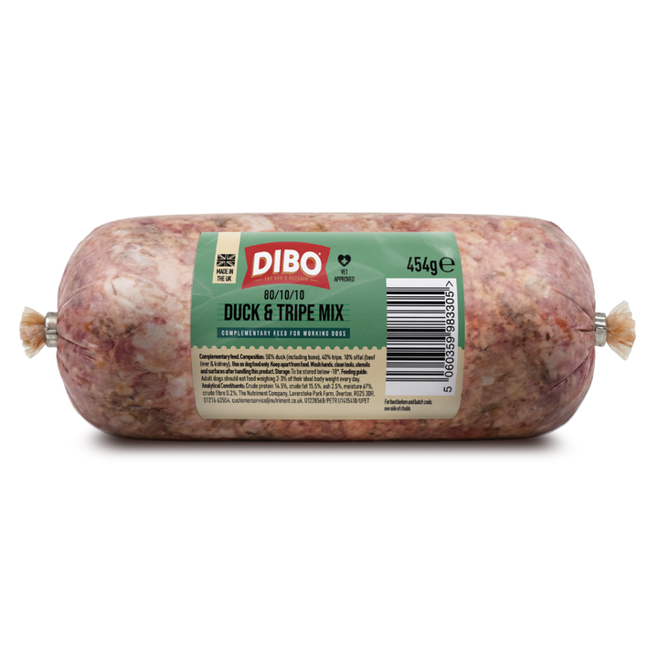 DIBO Meat Mix Duck &amp; Tripe Chubb 454g