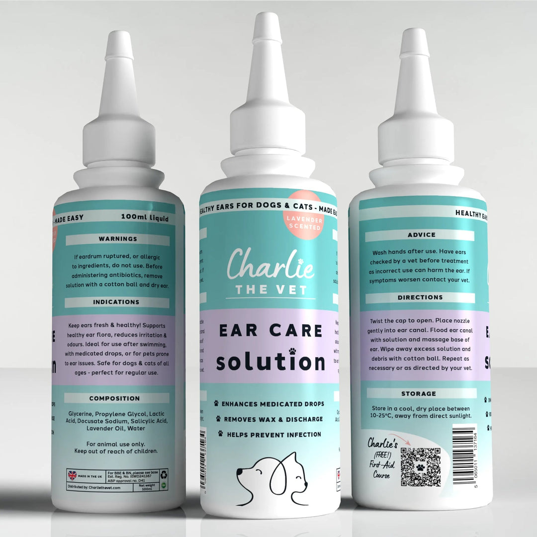 Charlie The Vet Ear Care Solution For Dogs and Cats 100ml