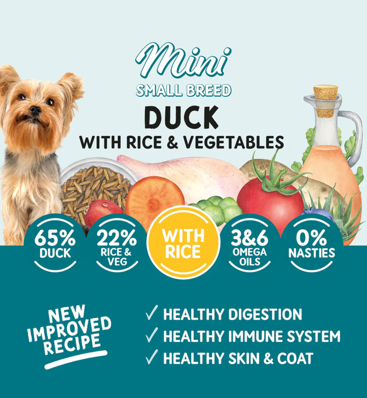 Naturo Adult Dog Mini Duck with Rice & Vegetables 8x150g Pouch