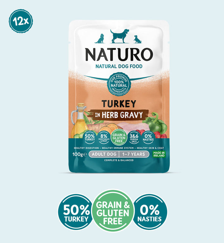 Naturo Adult Dog Grain &amp; Gluten Free Turkey in Herb Gravy 12x100g