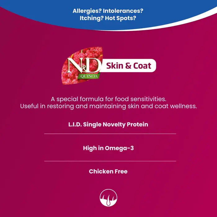 N&D Quinoa Dog Skin & Coat Herring & Coconut Adult Med/Maxi 2.5kg