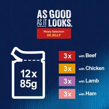 Felix As Good As It Looks Meaty Selection In Jelly 12 X 85G (Beef version)