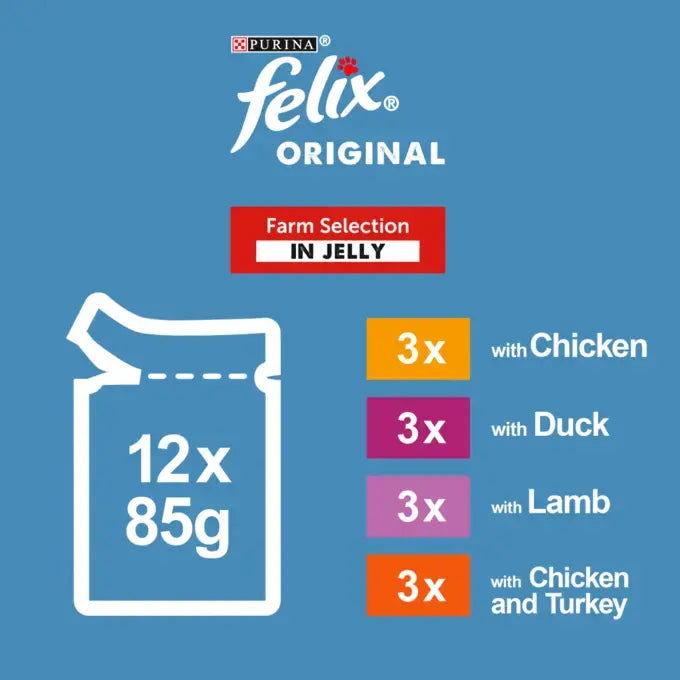 Felix Pouches Original Farm Selection In Jelly 12pk