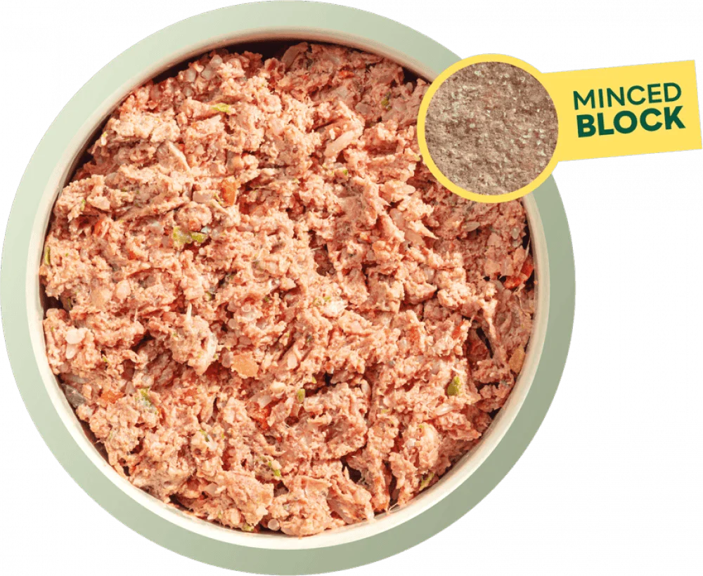 Natures Menu 60/40 Lamb with Chicken, Salmon, Vegetables and Brown Rice Block 300g