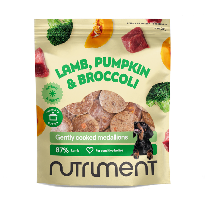Nutriment Fresh Cooked Medallions Lamb, Pumpkin and Broccoli 800g