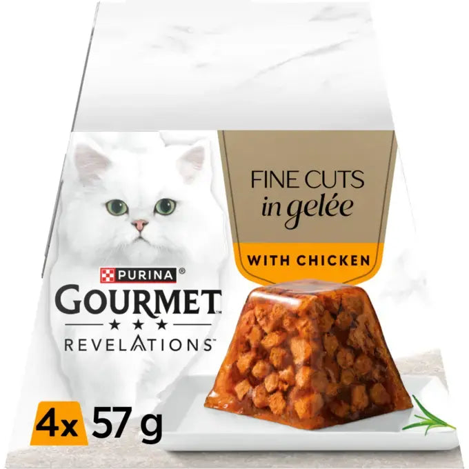Gourmet Revelations Gelee Chicken Fine Cuts in Jelly Wet Cat Food 4x57g