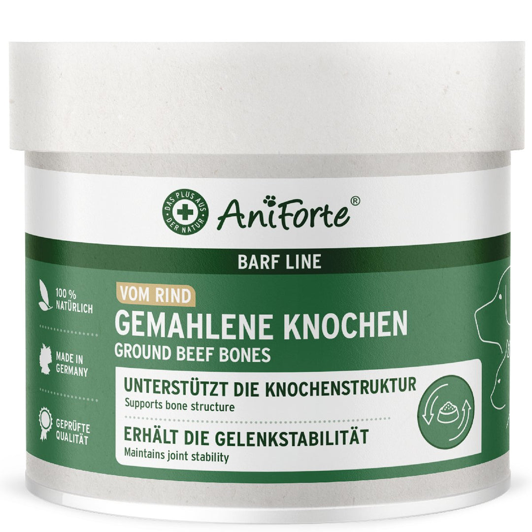 Aniforte Ground Beef Bones - Natural Calcium Supplement for Dogs &amp; Cats - 500g