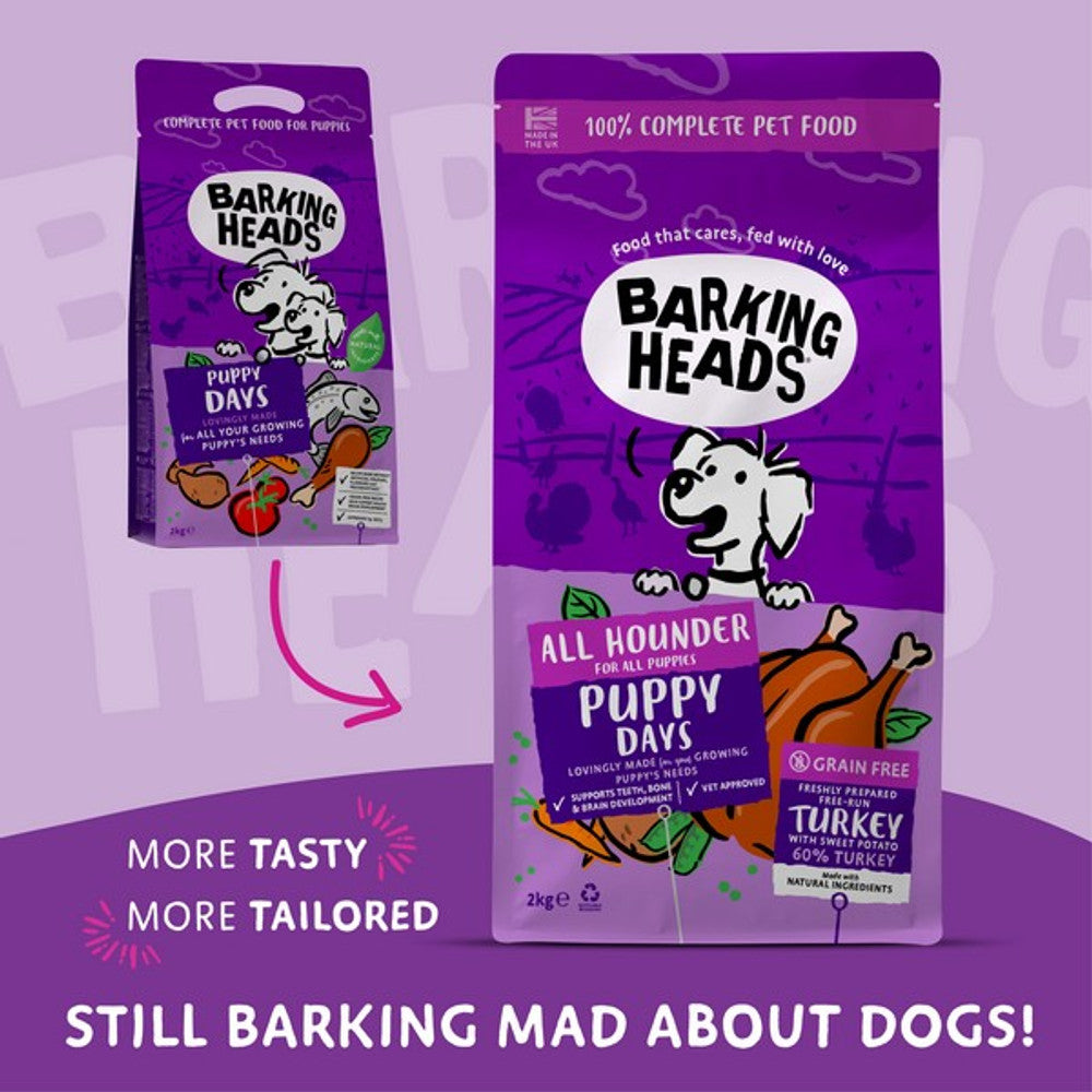 Barking Heads All Hounder Puppy Days Turkey, 2kg