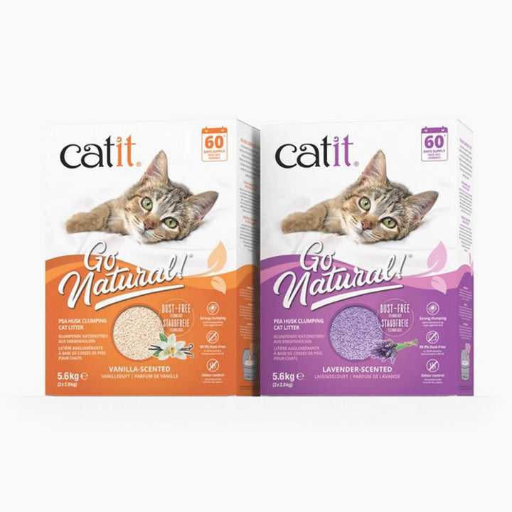 Catit Go Natural Pea Husk Clumping Cat Litter Vanilla, 5.6KG