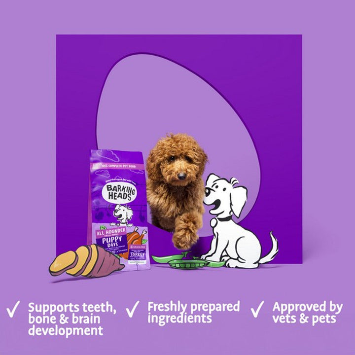Barking Heads All Hounder Puppy Days Turkey, 2kg