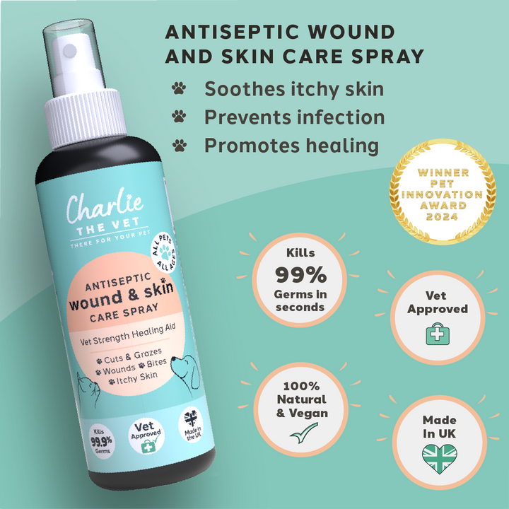 Charlie The Vet Antiseptic Wound & Skin Care Spray for All Animals 100ml