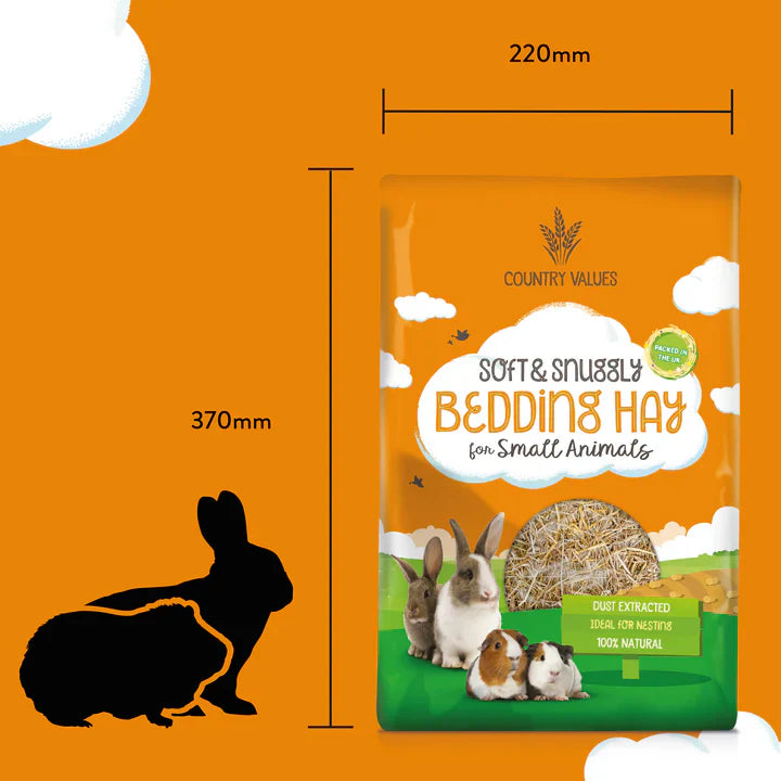 Country Values Soft & Snuggly Bedding Hay For Small Animals 1kg