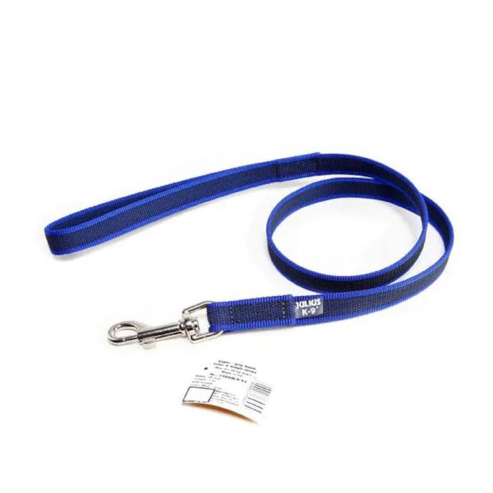Julius-K9 Color &amp; Grey Super-Grip Leash With Handle Thick Blue &amp; Grey