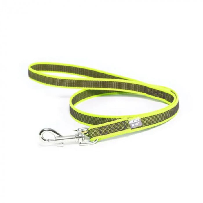 Julius-K9 Color & Grey Super-Grip Leash With Handle Thick Neon & Grey