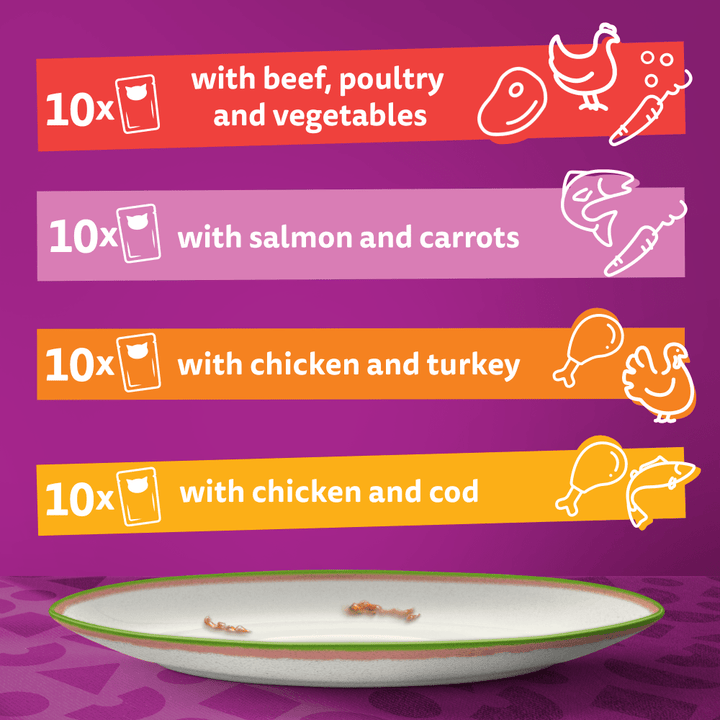 Whiskas 1+ Chef's Choice Mix Adult Wet Cat Food Pouches in Gravy 40x85g