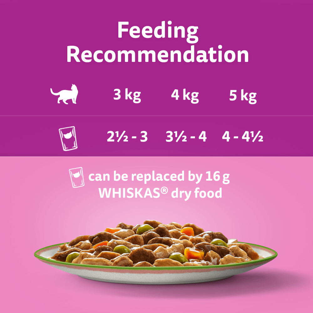Whiskas 1+ Chef's Choice Mix Adult Wet Cat Food Pouches in Gravy 40x85g