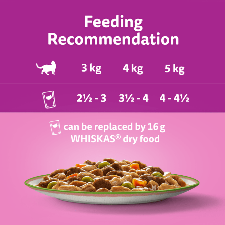 Whiskas 1+ Chef's Choice Mix Adult Wet Cat Food Pouches in Gravy 40x85g