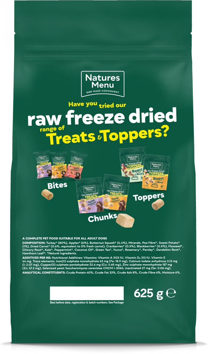 Natures Menu 80/20 TURKEY Freeze Dried 625g