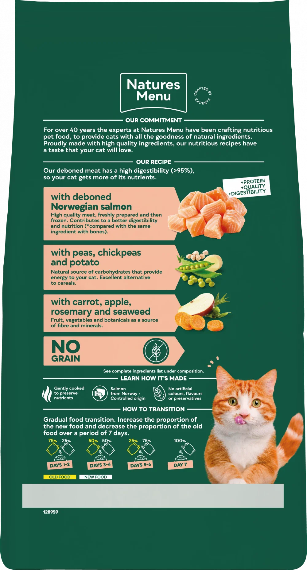 Natures Menu High In Meat Dry Cat Food No Grain With Salmon