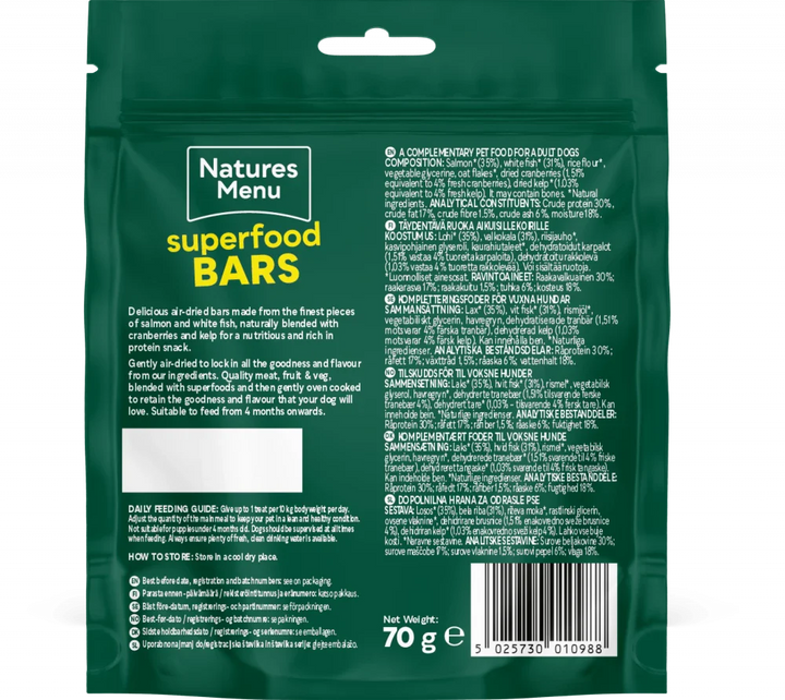 Country Hunter Superfood Bars Dog Treat Salmon & White Fish 70G