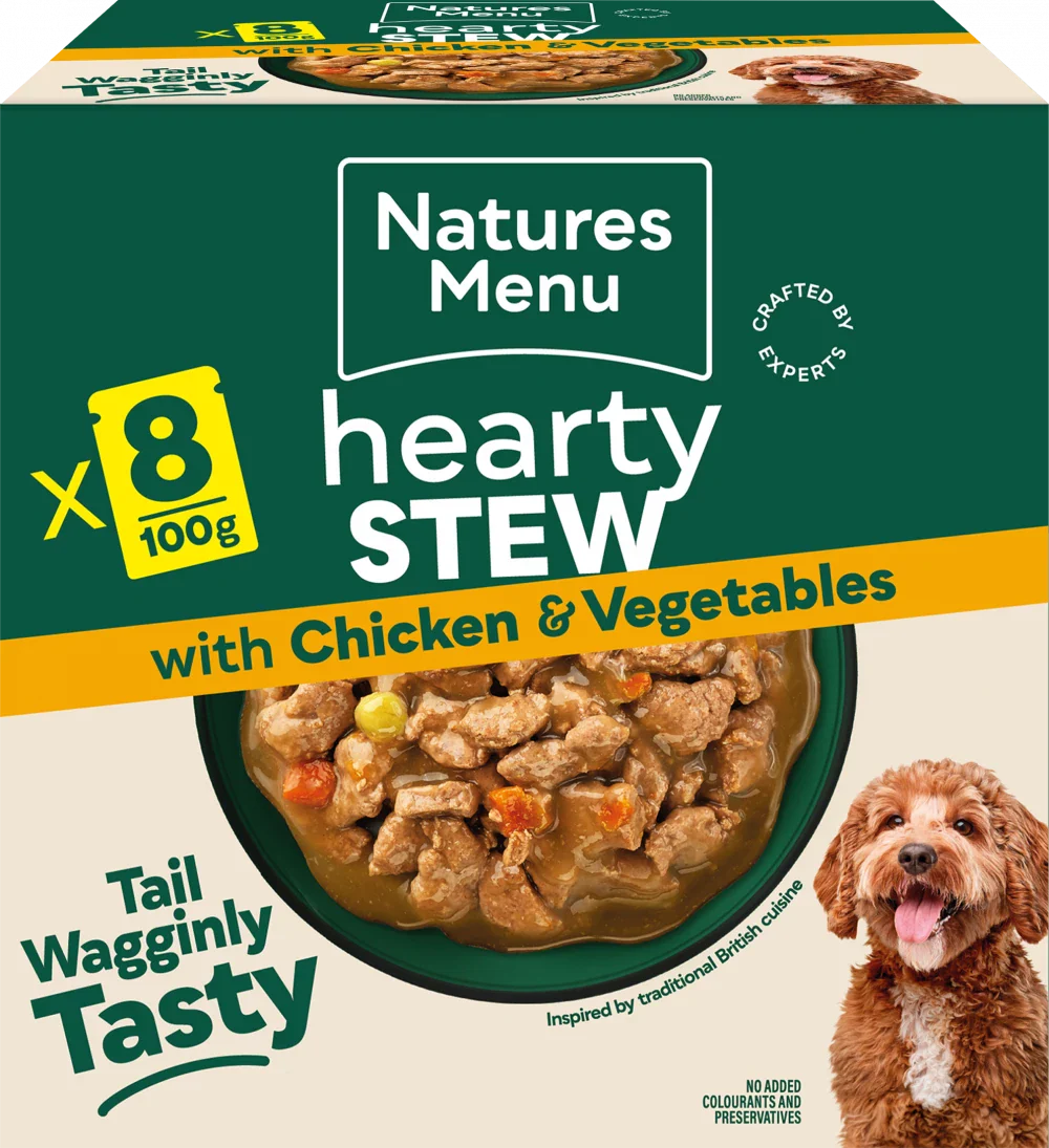 Natures Menu Dog Pouches Hearty Stews Chicken For Adult Dogs 8 x 100g