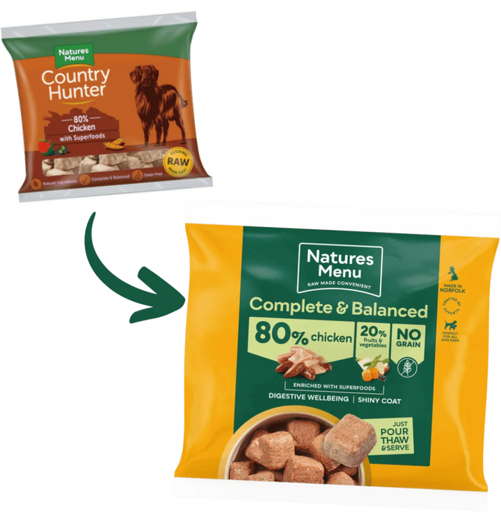 Natures Menu Country Hunter 80/20 Chicken Nuggets with Superfoods 1kg - Ormskirk Pets