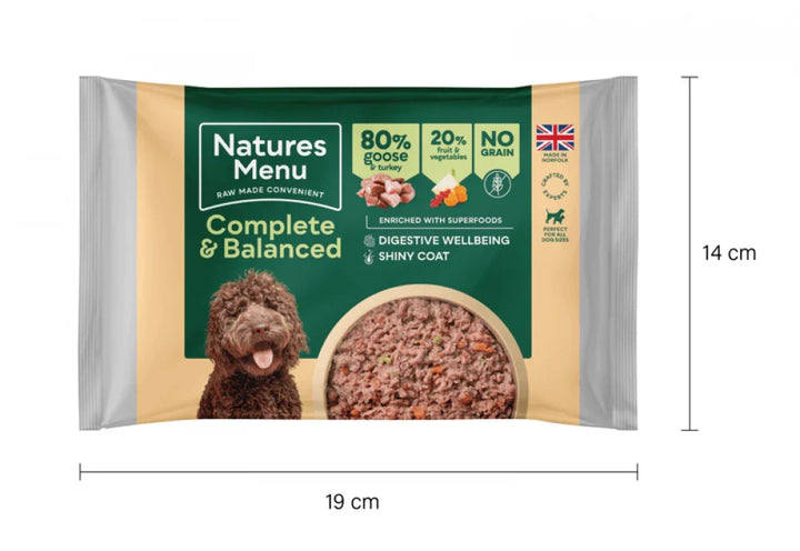 Natures Menu Complete & Balanced Raw Goose & Turkey For Adult Dogs 500g
