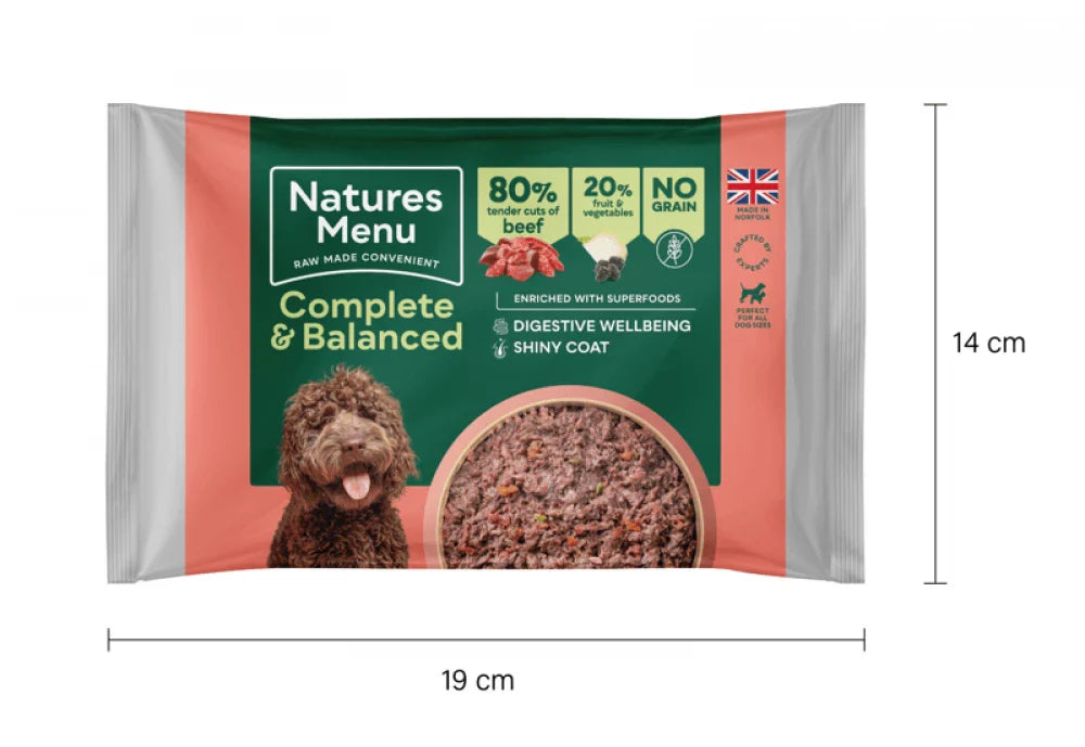 Natures Menu Complete & Balanced Raw Beef For Adult Dogs 500g