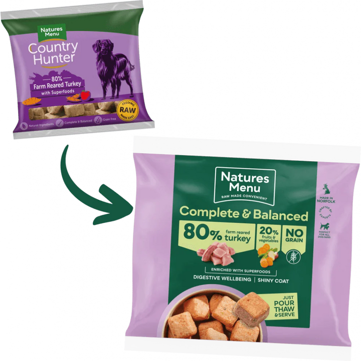 Natures Menu Country Hunter 80/20 Turkey Nuggets with Superfoods 1kg - Ormskirk Pets