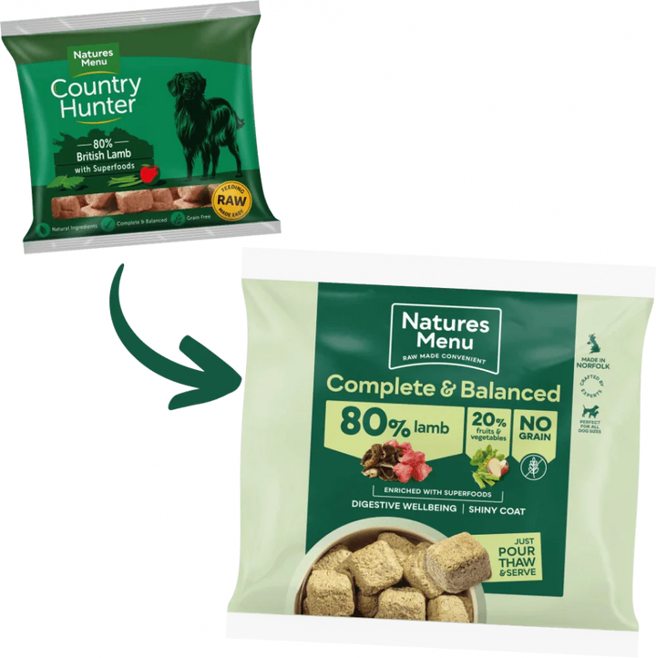 Natures Menu Country Hunter 80/20 British Lamb with Superfoods 1kg - Ormskirk Pets