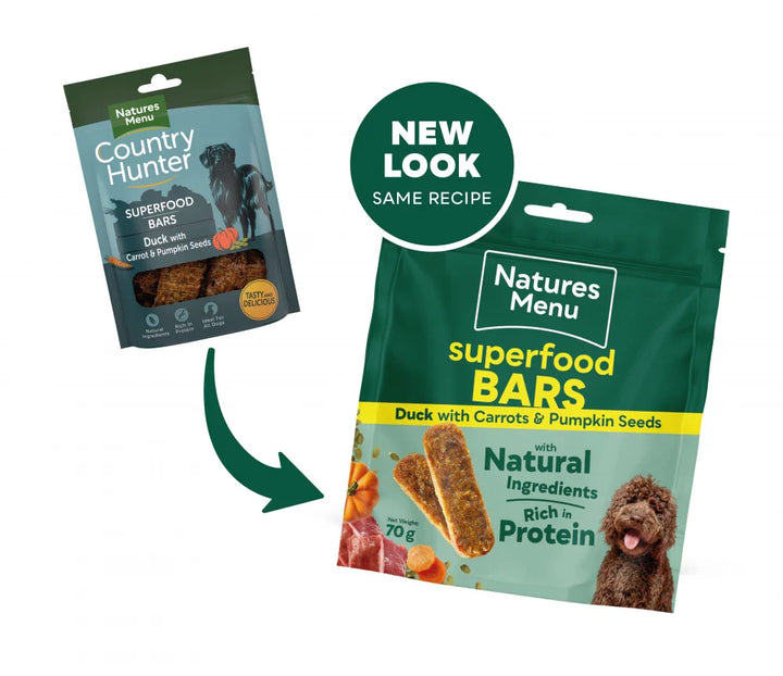 Country Hunter Superfood Bars Dog Treat Duck With Carrot 70G
