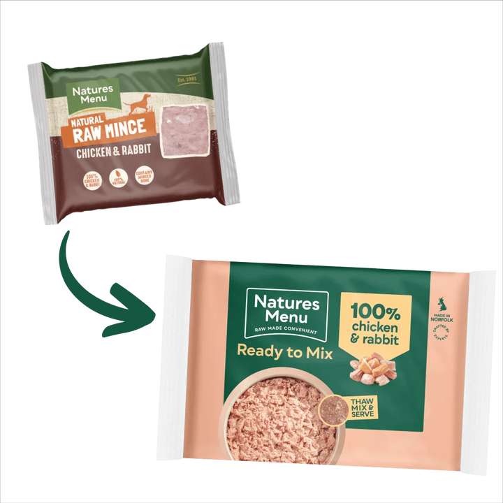 Natures Menu Just 100% Chicken and Rabbit Mince 400g - Ormskirk Pets