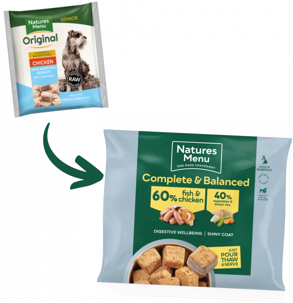 Natures Menu 60/40 Fish and Chicken, Vegetables and Brown Rice 1KG For Adult Dogs - Ormskirk Pets