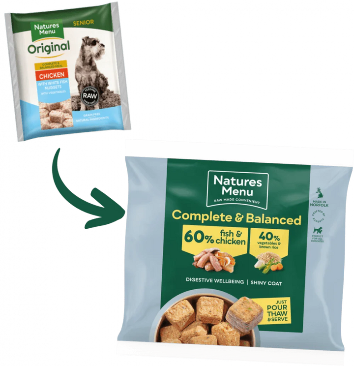 Natures Menu 60/40 Fish and Chicken, Vegetables and Brown Rice 1KG For Adult Dogs - Ormskirk Pets