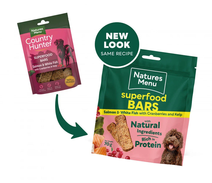 Country Hunter Superfood Bars Dog Treat Salmon & White Fish 70G