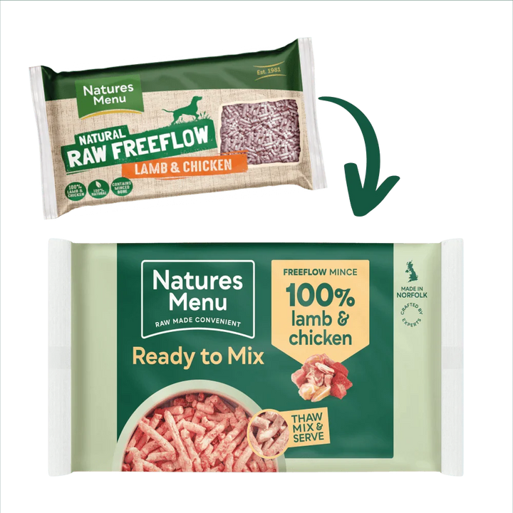 Natures Menu 100% Lamb and Chicken Freeflow Mince for Adult Dogs 2kg - Ormskirk Pets
