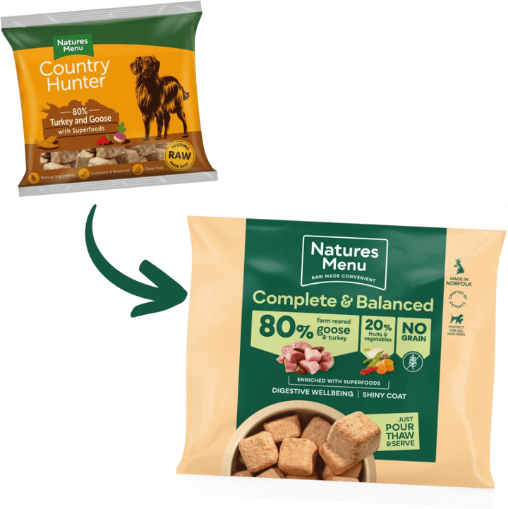 Natures Menu Country Hunter 80/20 Goose and Turkey Nuggets with Superfoods 1kg - Ormskirk Pets