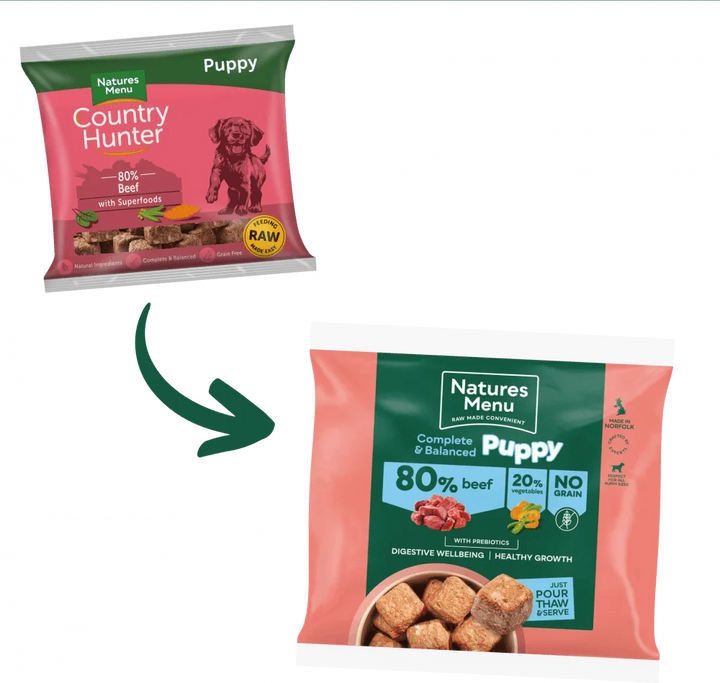 Natures Menu 80/20 Puppy Beef Nuggets with Vegetables 1kg - Ormskirk Pets