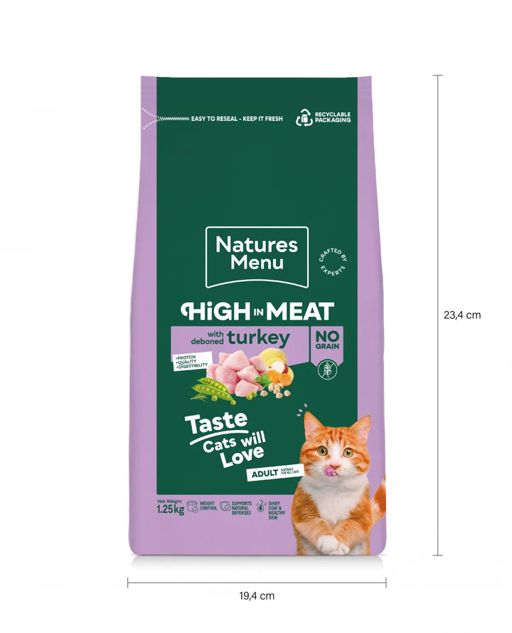 Natures Menu High In Meat Dry Cat Food No Grain With Turkey