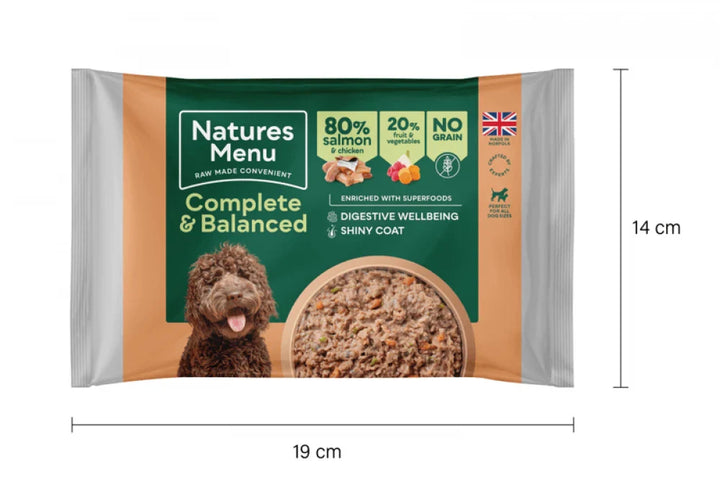 Natures Menu Complete & Balanced Raw Salmon & Chicken For Adult Dogs 500g