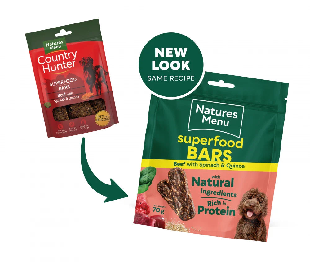 Country Hunter Superfood Bars Dog Treat Beef With Spinach And Quinoa 70G