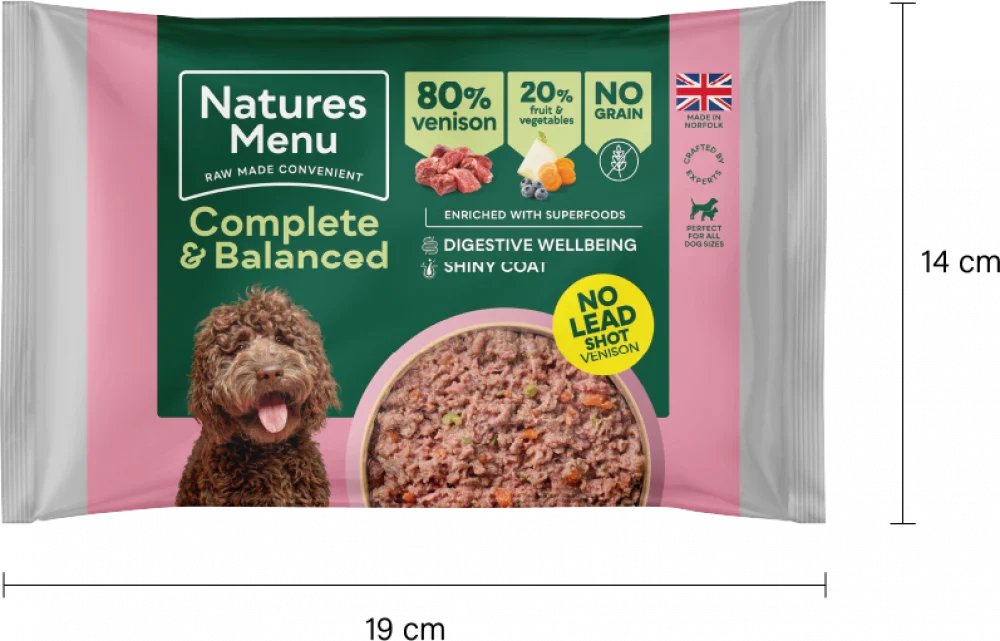 Natures Menu Complete & Balanced Raw Venison For Adult Dogs 500g