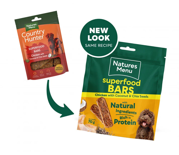 Country Hunter Superfood Bars Dog Treat Chicken With Coconut And Chia Seeds 70G
