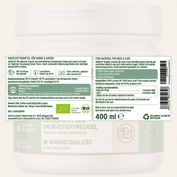 Aniforte Organic Coconut Oil - 400 ml