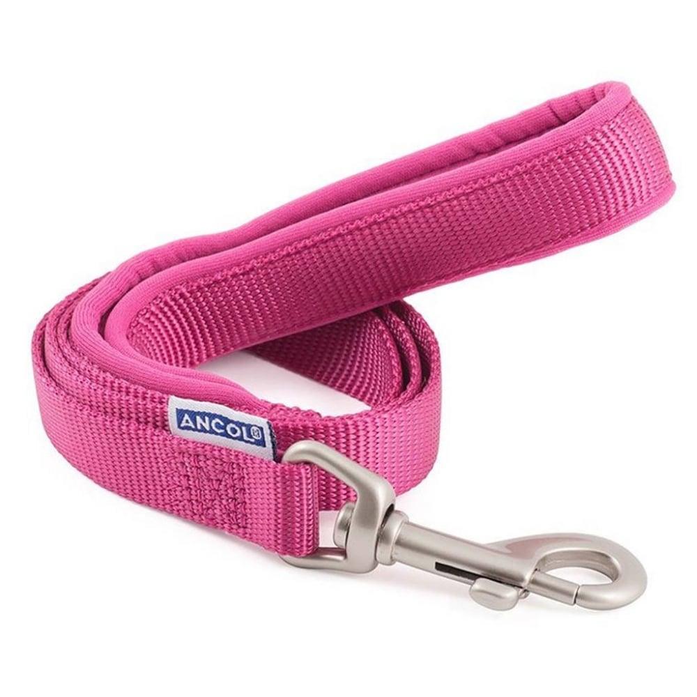 Ancol Padded Nylon Lead Raspberry / Pink 1.9x100cm