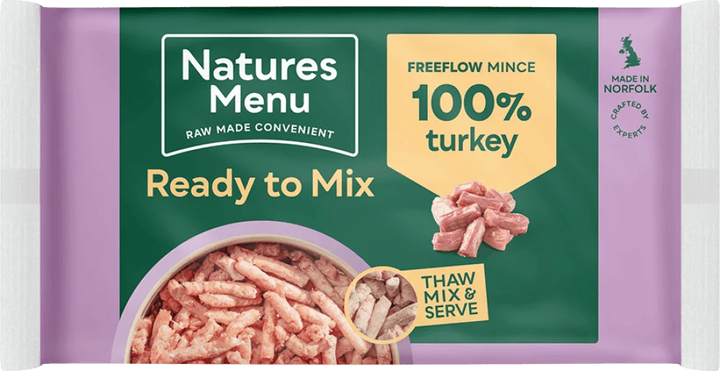 Natures Menu 100% Turkey Freeflow Mince for Adult Dogs 2kg - Ormskirk Pets