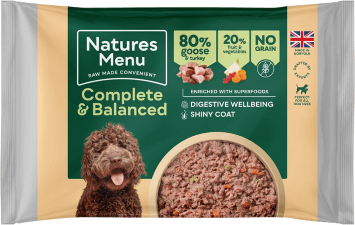 Natures Menu Complete & Balanced Raw Goose & Turkey For Adult Dogs 500g
